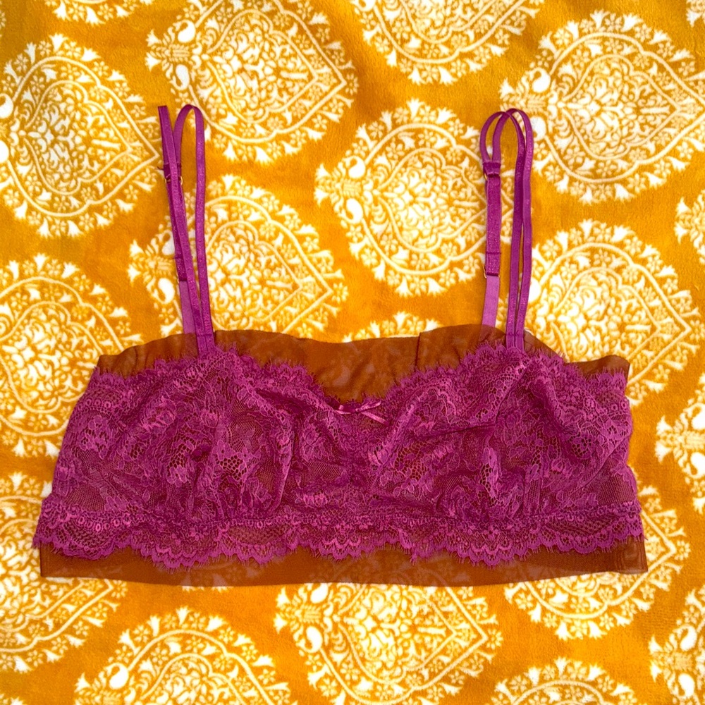 Free People Magenta Lace Bralette - XL